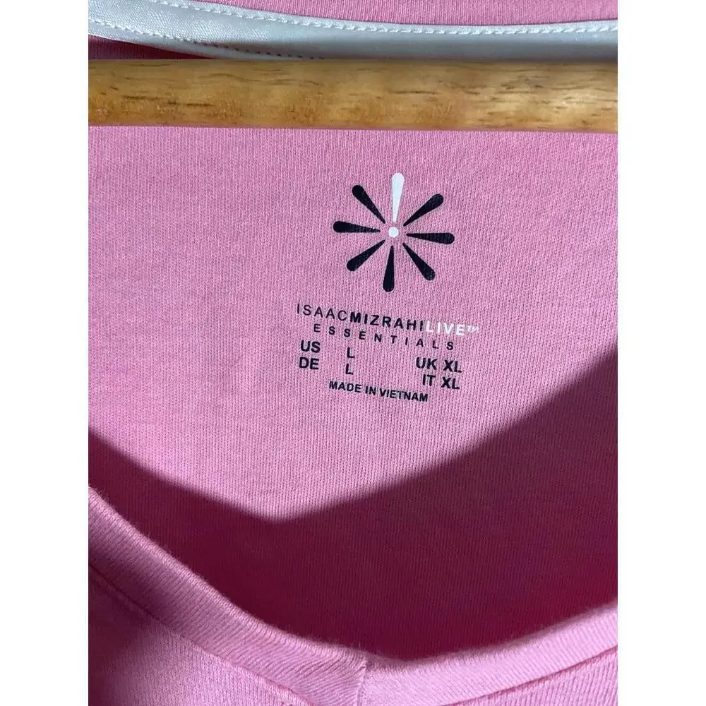 Isaac Mizrahi Live Essentials Pink Women's Tunic Top Large - Picture 3 of 6